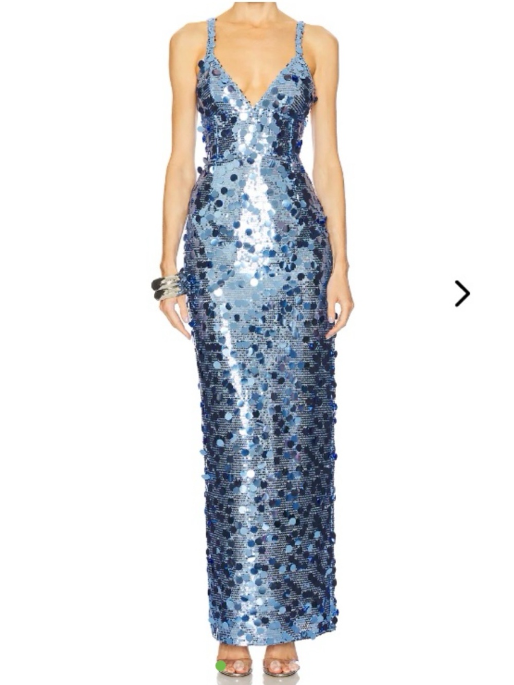 Bronx and Banco Allegra Blue Maxi Sequin Gown